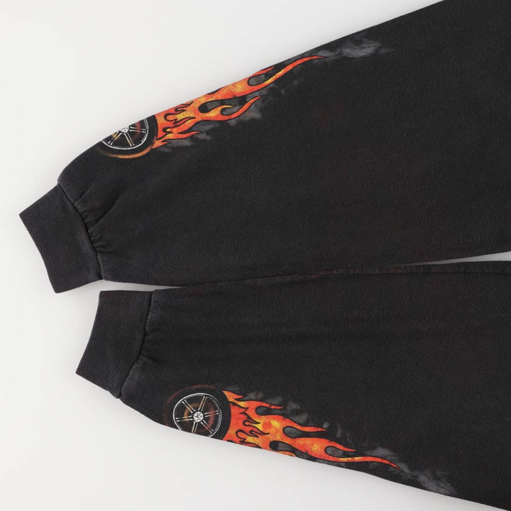 2000'S Harley-Davidson Fire Pattern Long Sleeve T-Shirt, Made in USA, Men's Size XL cotton black type Vintage Second Hand