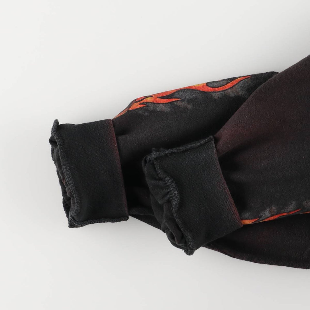 2000'S Harley-Davidson Fire Pattern Long Sleeve T-Shirt, Made in USA, Men's Size XL cotton black type Vintage Second Hand