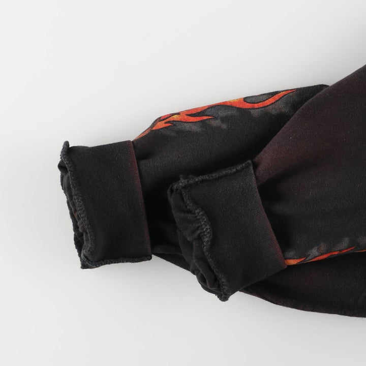 2000'S Harley-Davidson Fire Pattern Long Sleeve T-Shirt, Made in USA, Men's Size XL cotton black type Vintage Second Hand