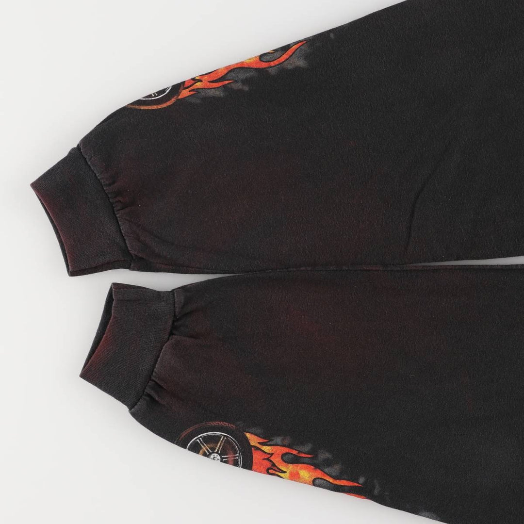 2000'S Harley-Davidson Fire Pattern Long Sleeve T-Shirt, Made in USA, Men's Size XL cotton black type Vintage Second Hand