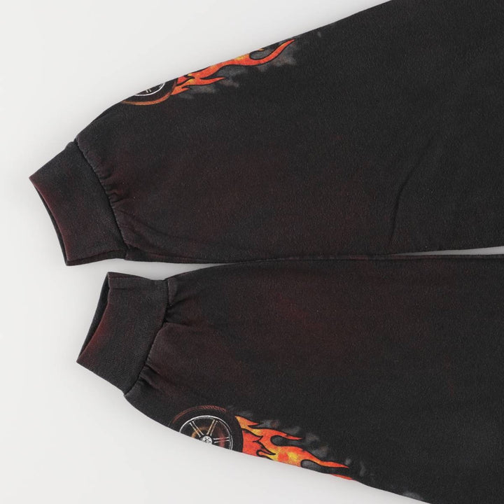 2000'S Harley-Davidson Fire Pattern Long Sleeve T-Shirt, Made in USA, Men's Size XL cotton black type Vintage Second Hand