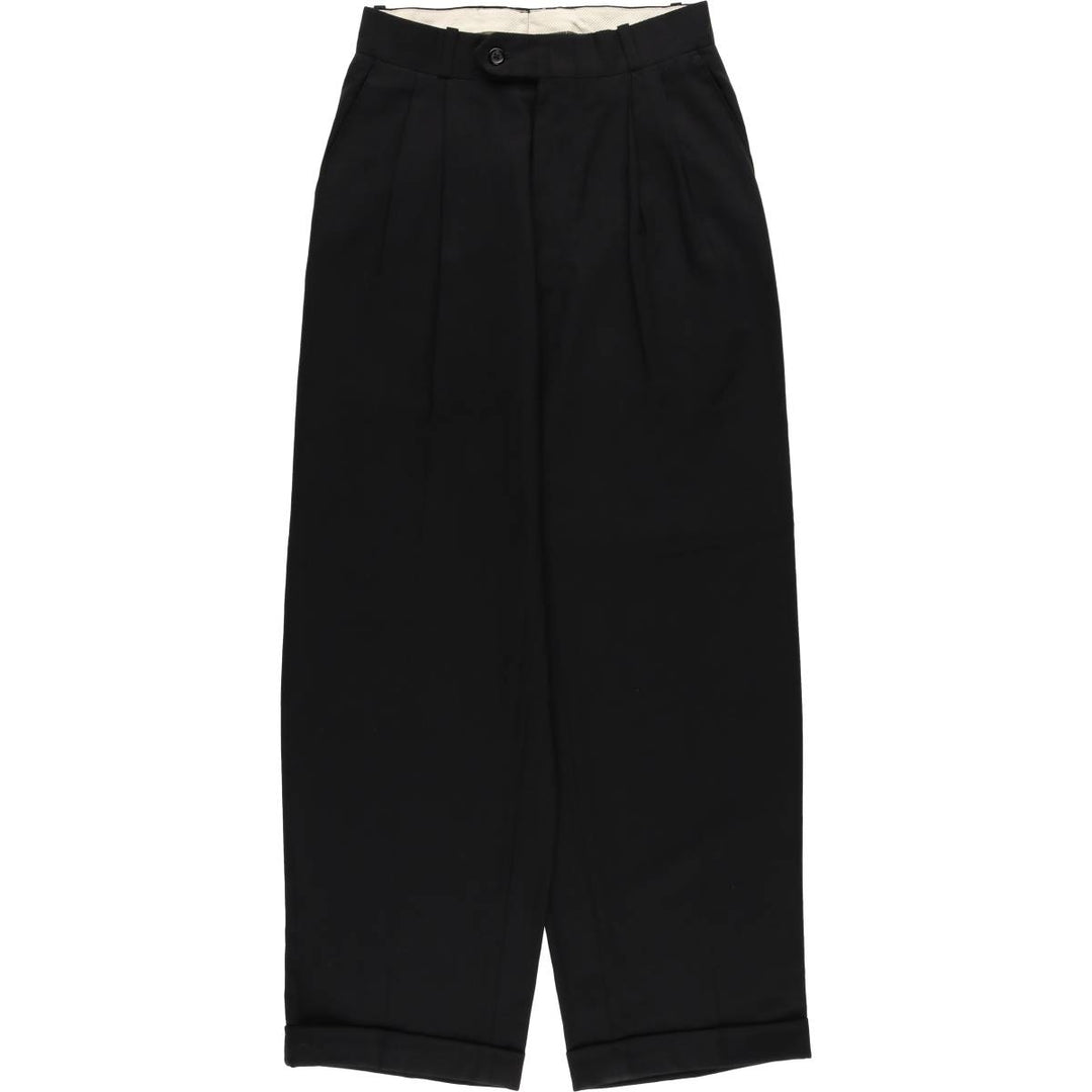 Two-pleat wool slacks, made in Canada, women's size L (w29) wool black type Vintage Second Hand