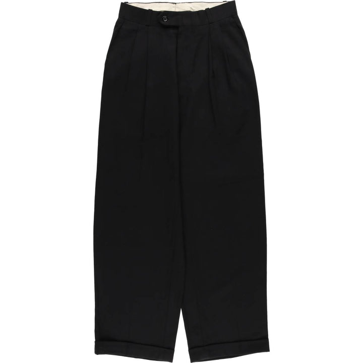 Two-pleat wool slacks, made in Canada, women's size L (w29) wool black type Vintage Second Hand