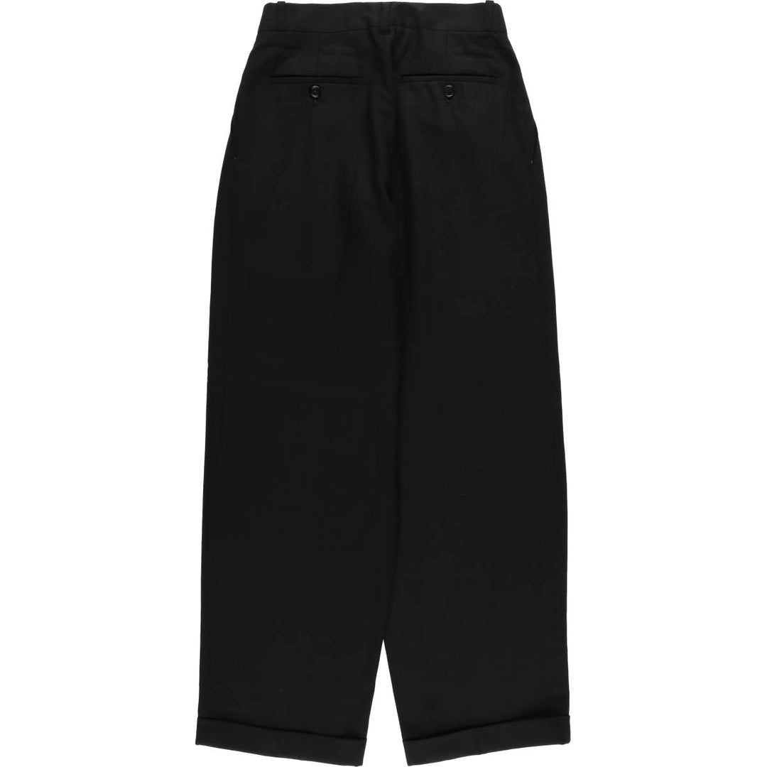 Two-pleat wool slacks, made in Canada, women's size L (w29) wool black type Vintage Second Hand