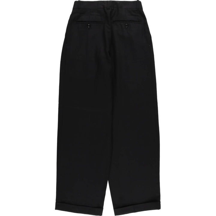 Two-pleat wool slacks, made in Canada, women's size L (w29) wool black type Vintage Second Hand