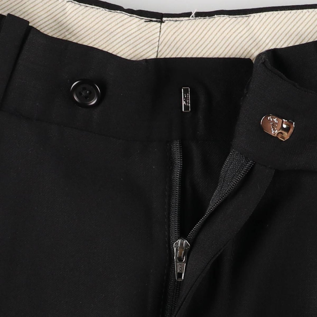 Two-pleat wool slacks, made in Canada, women's size L (w29) wool black type Vintage Second Hand