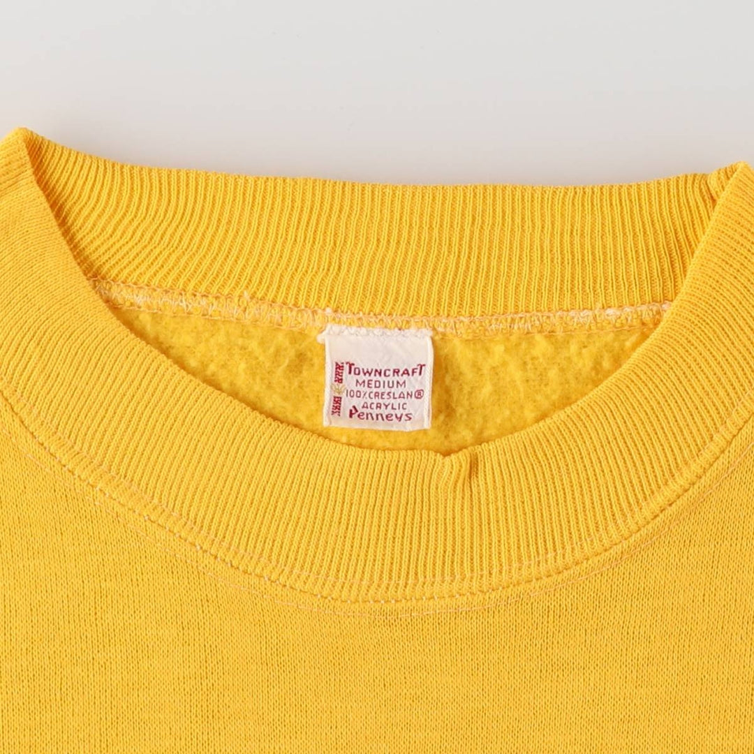 Vintage 1970'S Penney's TOWNCRAFT short-sleeved sweatshirt, size M, women's acrylic yellow type Vintage Second Hand