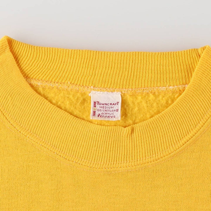 Vintage 1970'S Penney's TOWNCRAFT short-sleeved sweatshirt, size M, women's acrylic yellow type Vintage Second Hand