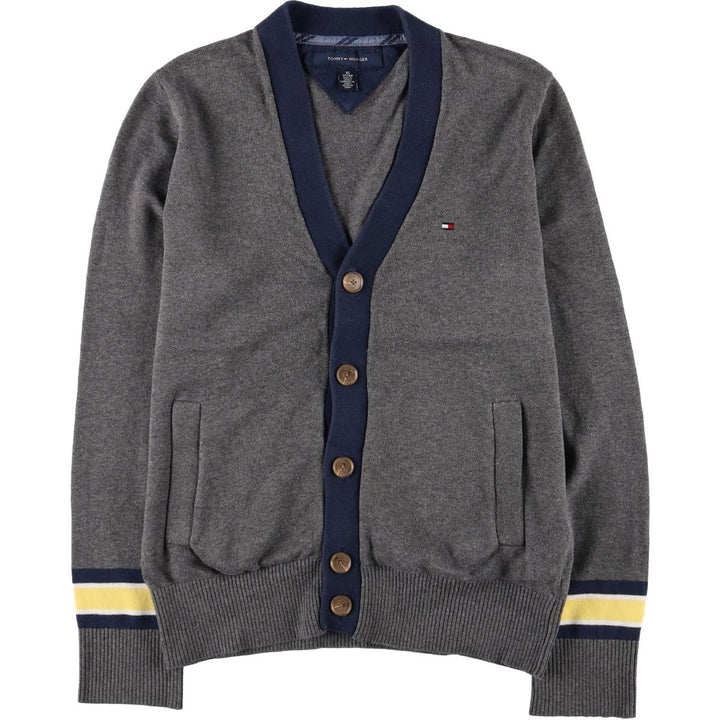 Tommy Hilfiger Cotton Knit Cardigan, Men's Size XS cotton gray type Vintage Second Hand