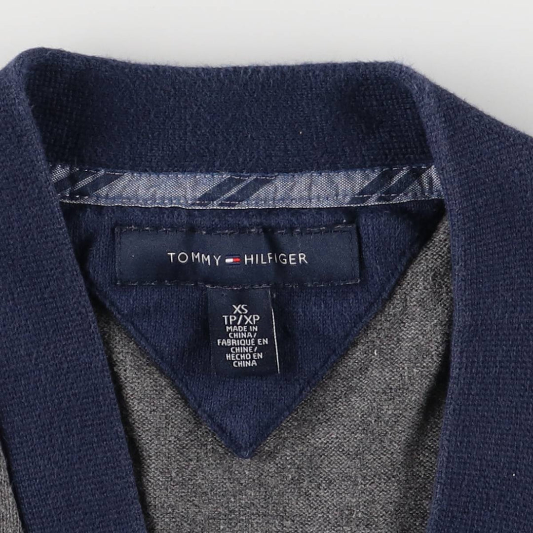 Tommy Hilfiger Cotton Knit Cardigan, Men's Size XS cotton gray type Vintage Second Hand