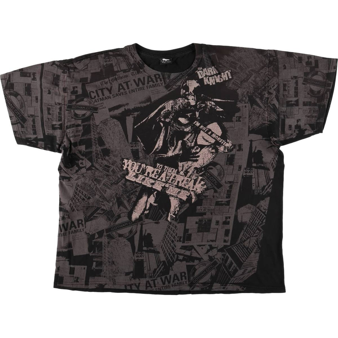 2000'S Batman Joker Dark Knight Large Print Movie T-Shirt Men's XL unclear black type Vintage Second Hand