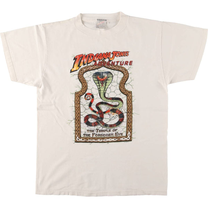 Keehn Scenes Inc. Indiana Jones Adventure Movie T-Shirt, Made in USA, Men's Size Small cotton white type Vintage Second Hand
