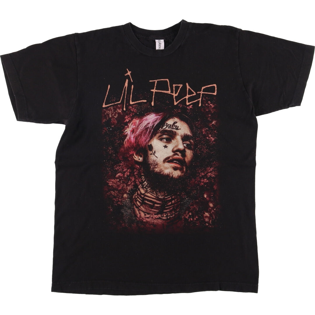 TULTEX LIL PEEP Rap T-Shirt, Men's Size Medium cotton black type Vintage Second Hand
