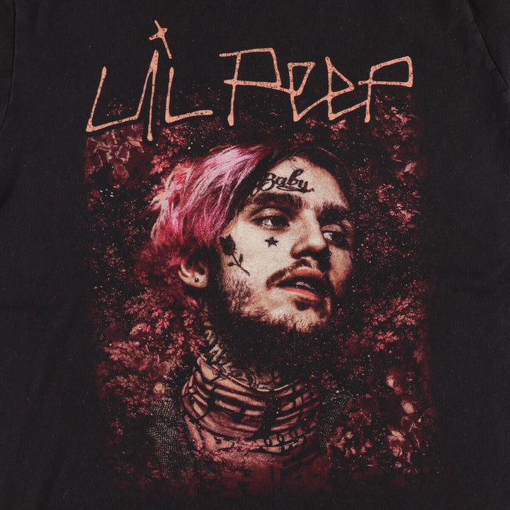 TULTEX LIL PEEP Rap T-Shirt, Men's Size Medium cotton black type Vintage Second Hand