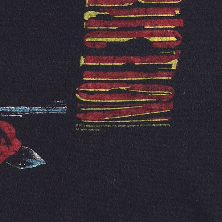 GUNS N' ROSES Skull Pattern Band T-shirt, Men's M size cotton black type Vintage Second Hand