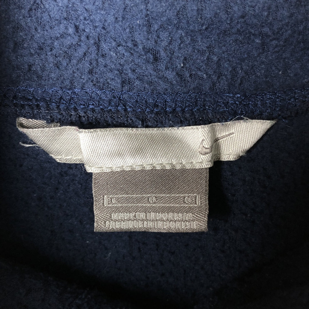 2000'S Nike fleece pullover hoodie, men's size L polyester navy blue type Vintage Second Hand