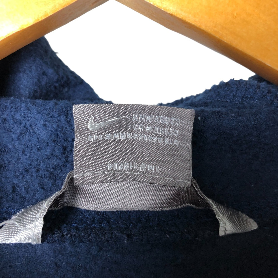 2000'S Nike fleece pullover hoodie, men's size L polyester navy blue type Vintage Second Hand