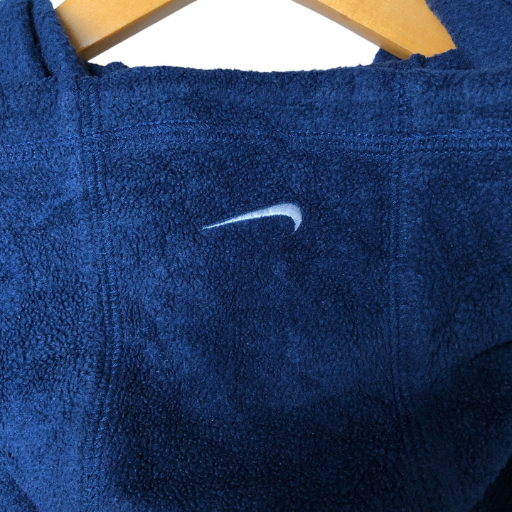 2000'S Nike fleece pullover hoodie, men's size L polyester navy blue type Vintage Second Hand