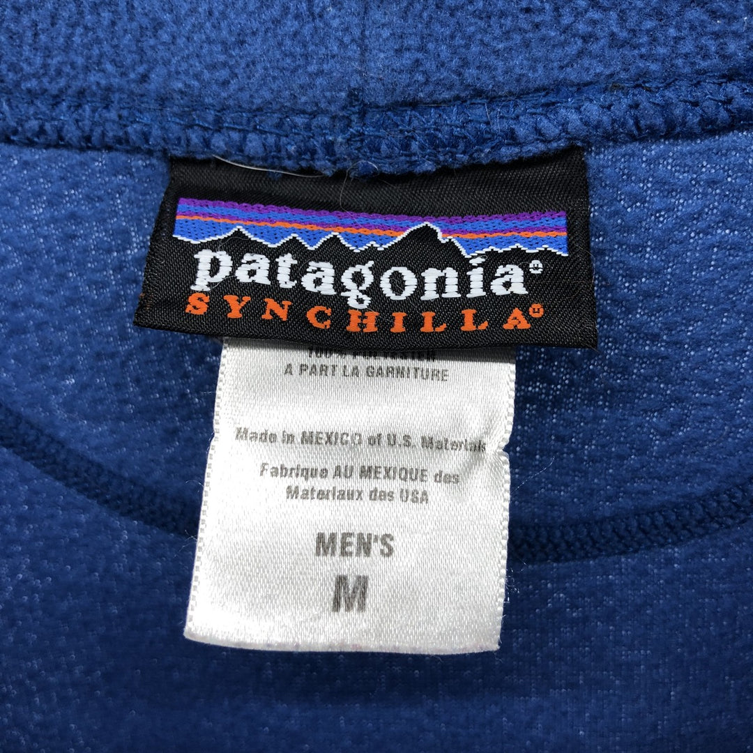 2000'S Patagonia Synchilla fleece top, size M (26204F6), men's polyester blue type Vintage Second Hand