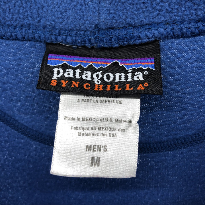2000'S Patagonia Synchilla fleece top, size M (26204F6), men's polyester blue type Vintage Second Hand