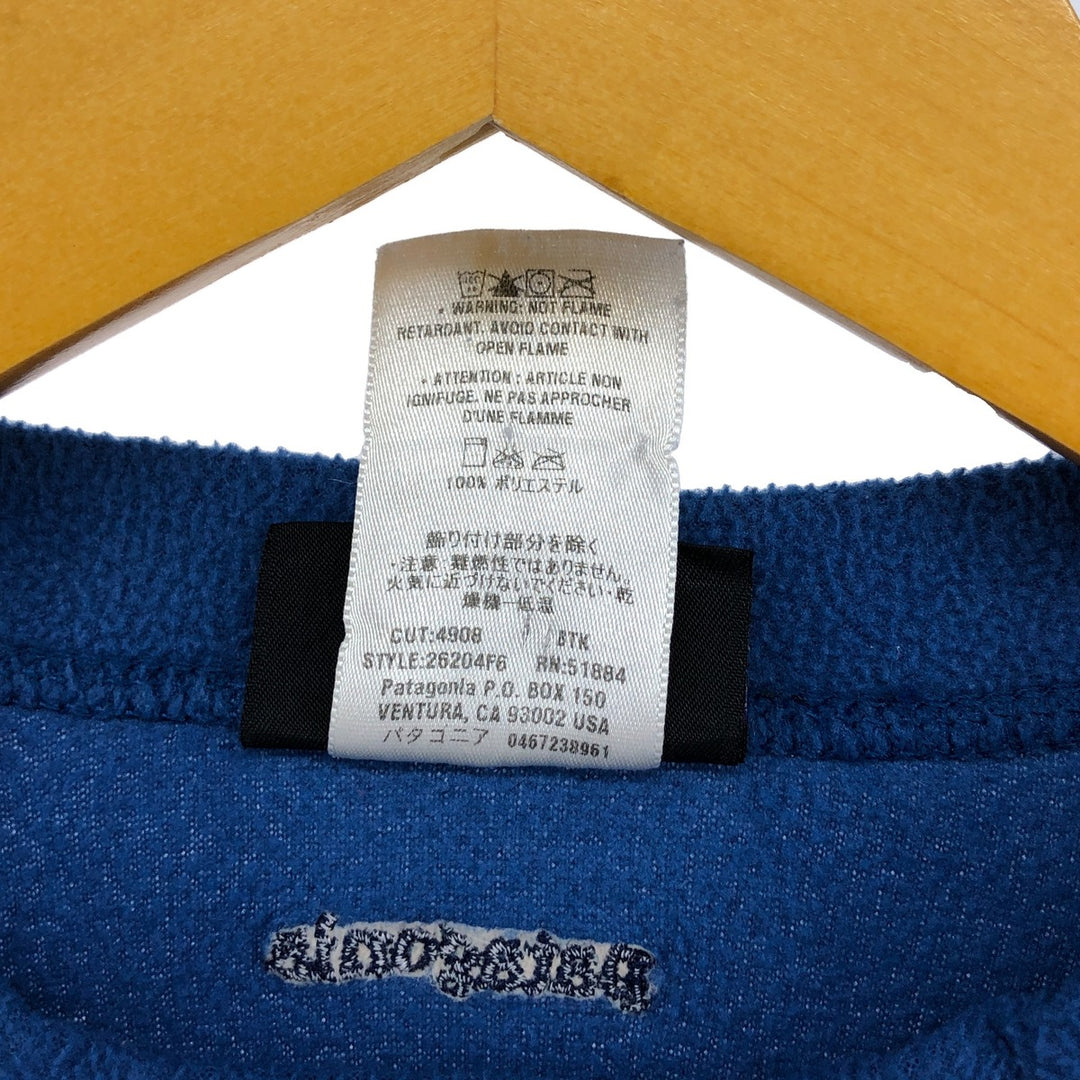 2000'S Patagonia Synchilla fleece top, size M (26204F6), men's polyester blue type Vintage Second Hand