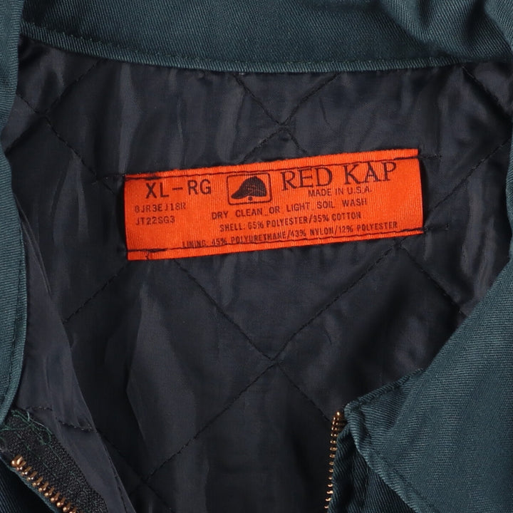 90'S Red Kap Padded Work Jacket, Made in USA, Men's XL, Vintage polyester Khaki type Vintage Second Hand