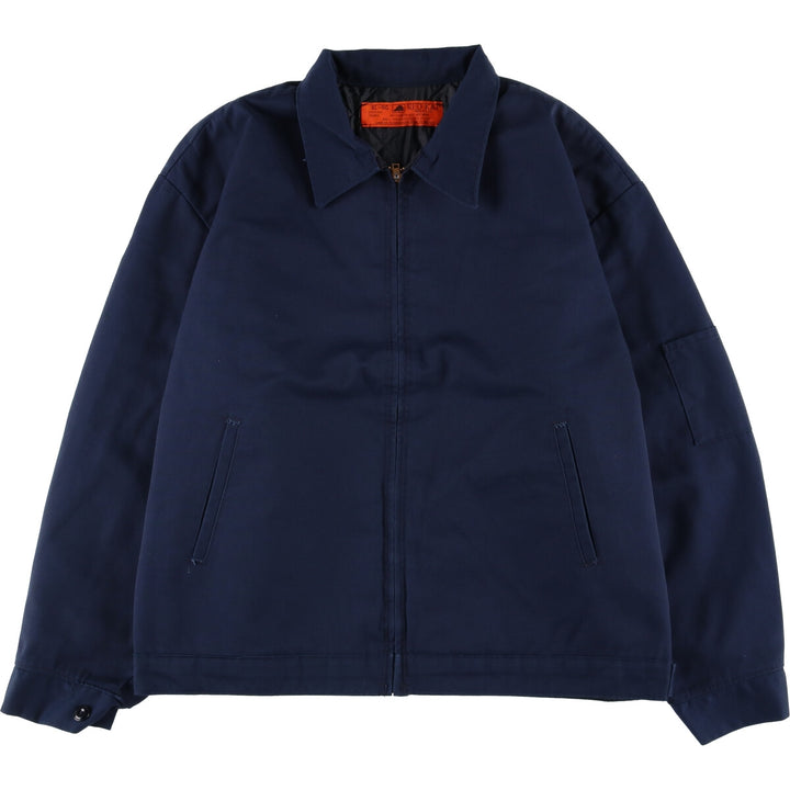 90'S Red Kap Padded Work Jacket, Made in USA, Men's XL, Vintage polyester navy blue type Vintage Second Hand