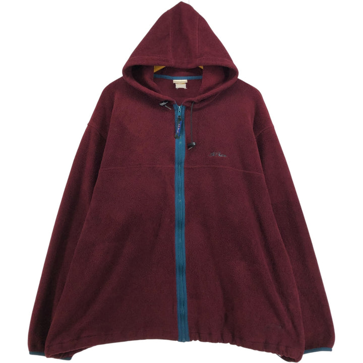 Vintage 70s-80'S LL Bean fleece full-zip hoodie, men's size XL unclear burgundy type Vintage Second Hand