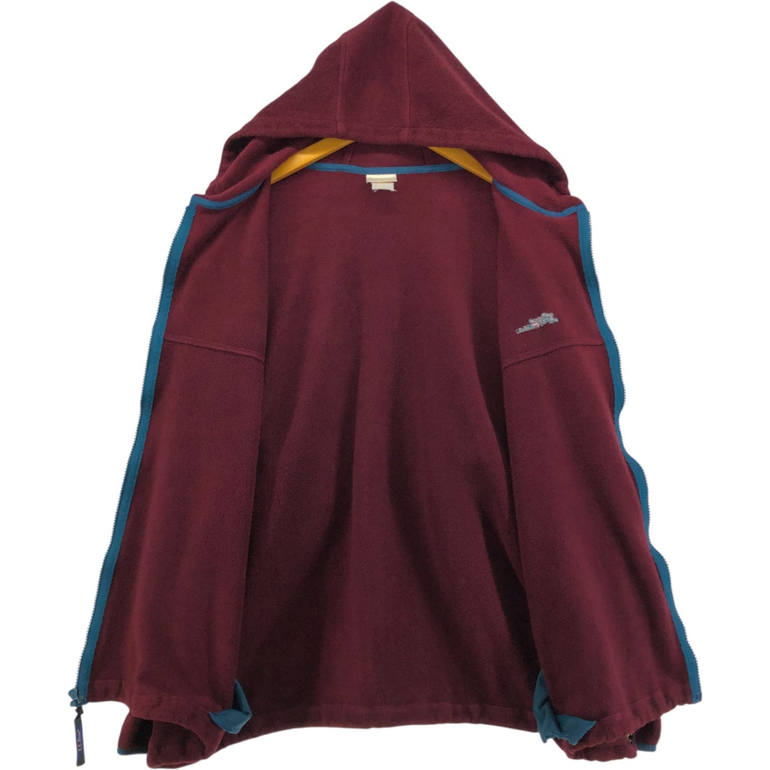 Vintage 70s-80'S LL Bean fleece full-zip hoodie, men's size XL unclear burgundy type Vintage Second Hand