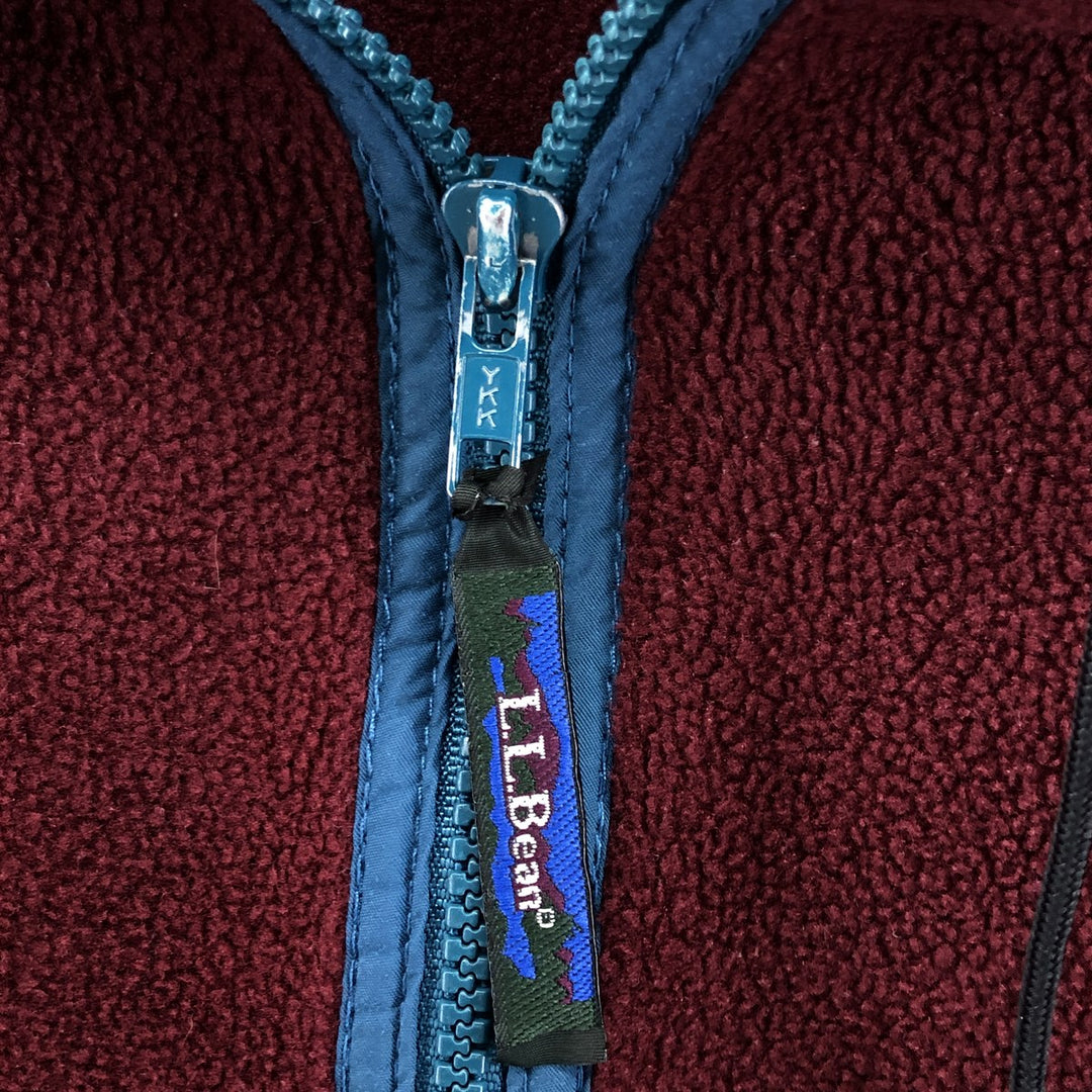Vintage 70s-80'S LL Bean fleece full-zip hoodie, men's size XL unclear burgundy type Vintage Second Hand