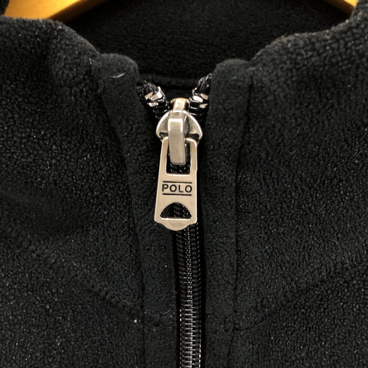 Vintage 90'S Polo by Ralph Lauren half-zip fleece pullover, made in the USA, size M. polyester black type Vintage Second Hand