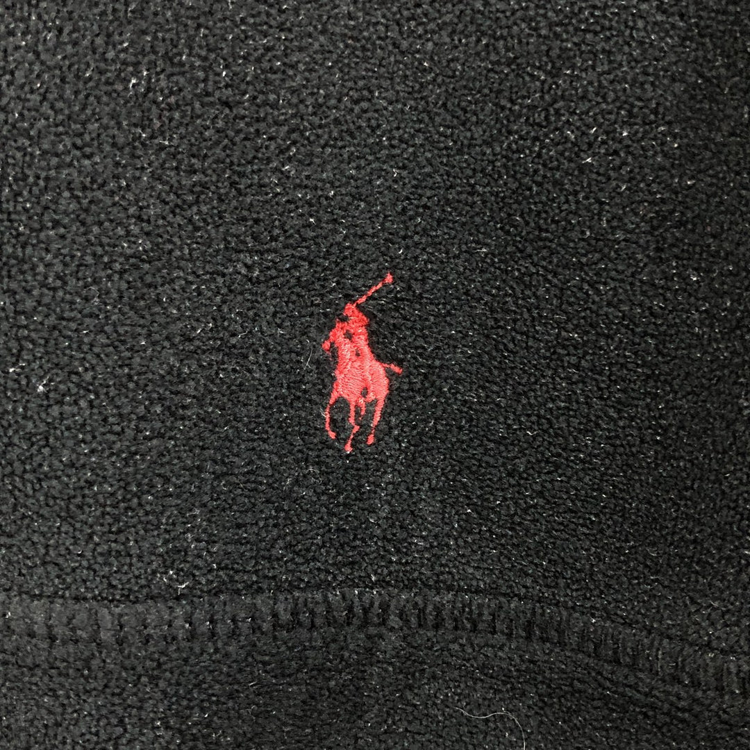 Vintage 90'S Polo by Ralph Lauren half-zip fleece pullover, made in the USA, size M. polyester black type Vintage Second Hand