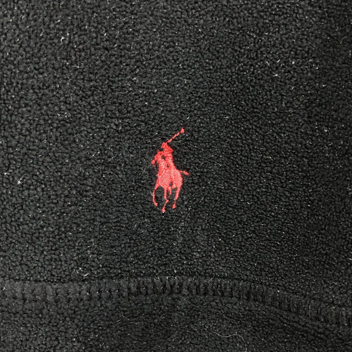 Vintage 90'S Polo by Ralph Lauren half-zip fleece pullover, made in the USA, size M. polyester black type Vintage Second Hand