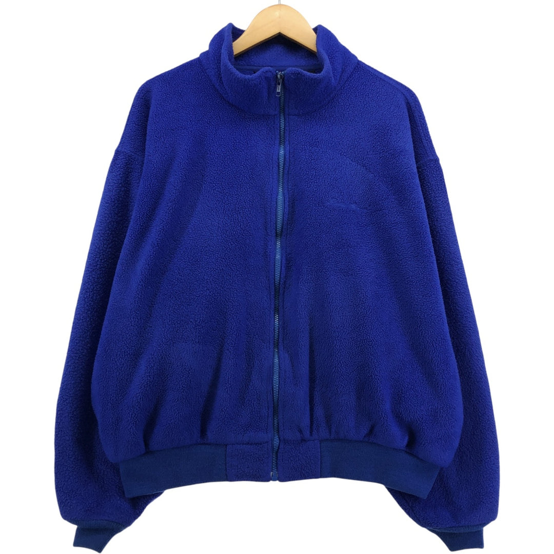 Vintage 80s-90'S Eddie Bauer fleece jacket with black tag, made in USA, size L, men's polyester blue type Vintage Second Hand