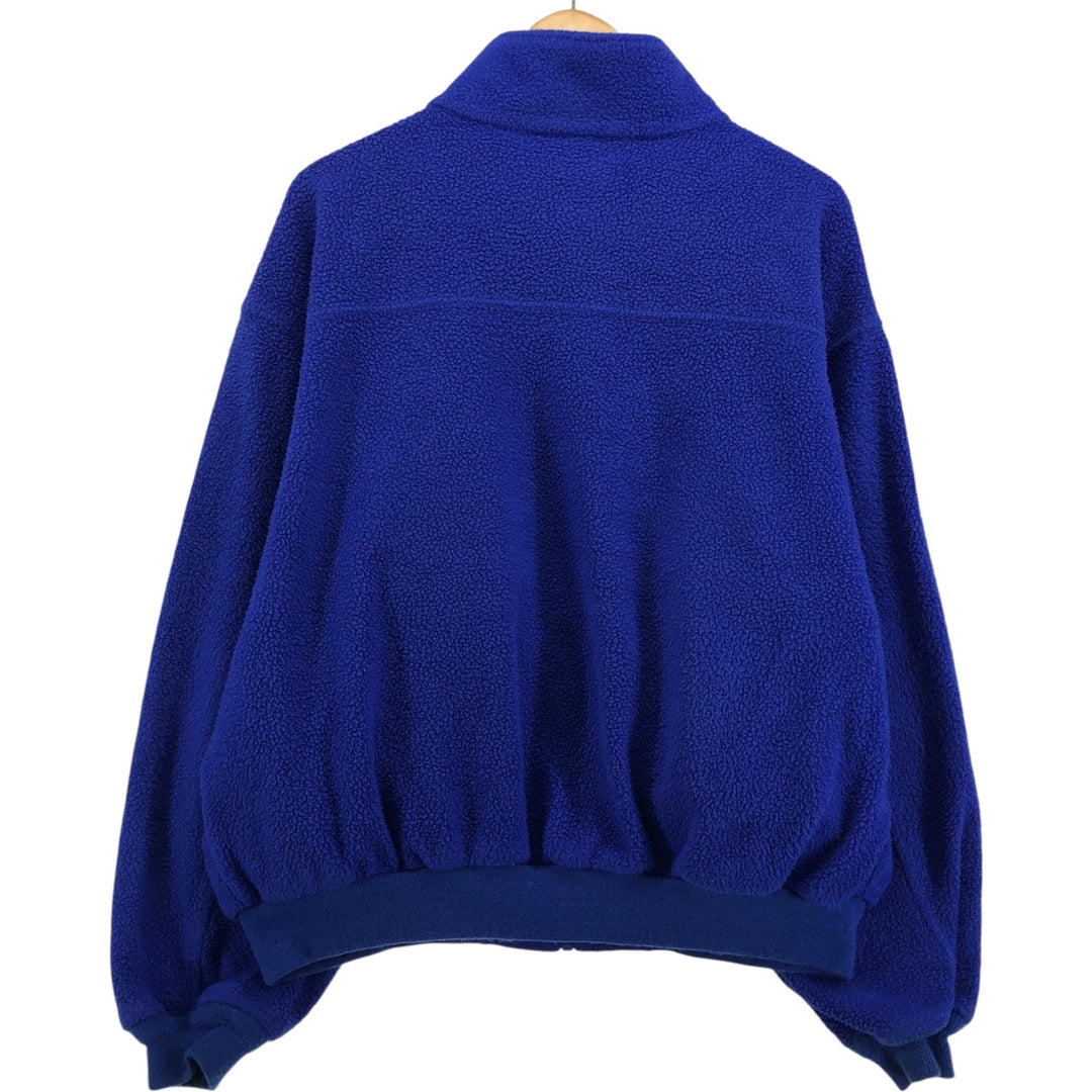 Vintage 80s-90'S Eddie Bauer fleece jacket with black tag, made in USA, size L, men's polyester blue type Vintage Second Hand