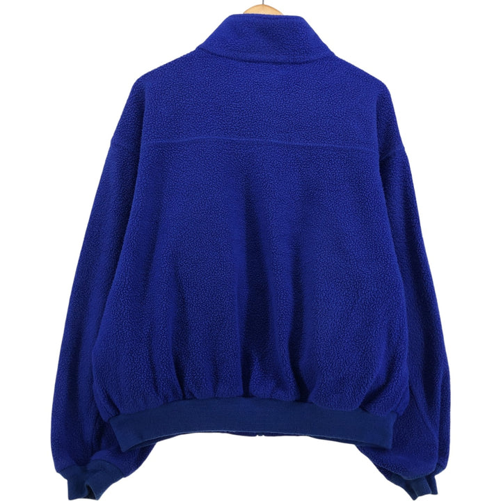Vintage 80s-90'S Eddie Bauer fleece jacket with black tag, made in USA, size L, men's polyester blue type Vintage Second Hand