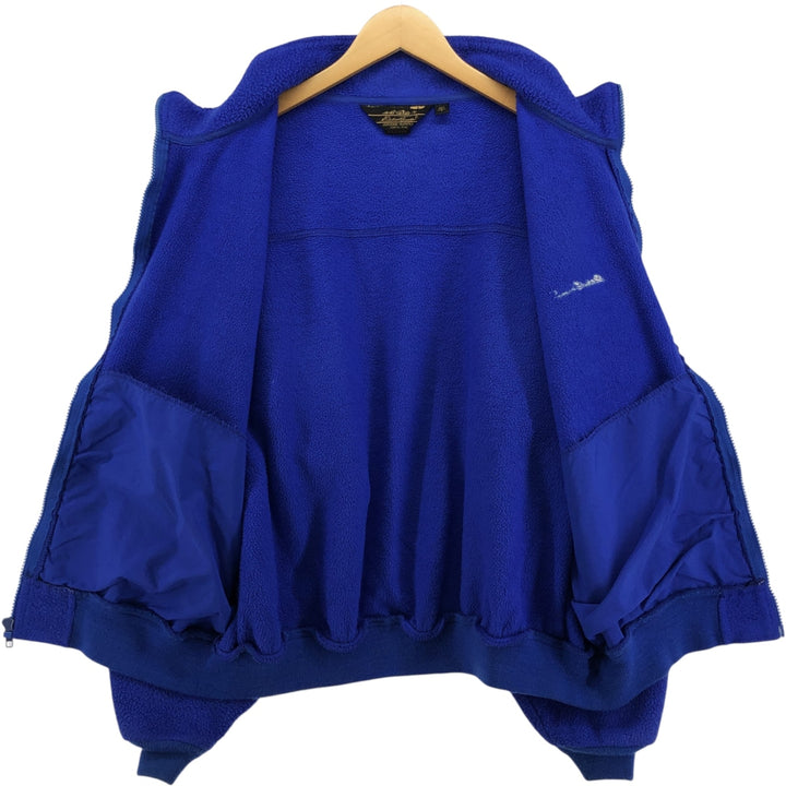 Vintage 80s-90'S Eddie Bauer fleece jacket with black tag, made in USA, size L, men's polyester blue type Vintage Second Hand