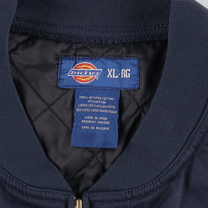Dickies padded work jacket, men's size XL polyester navy blue type Vintage Second Hand