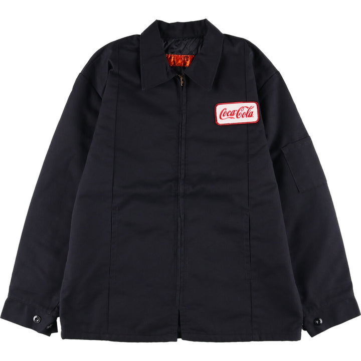 Red kap padded work jacket, men's size M polyester black type Vintage Second Hand