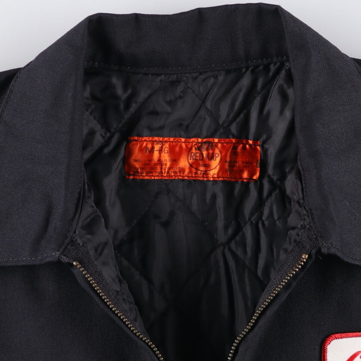 Red kap padded work jacket, men's size M polyester black type Vintage Second Hand