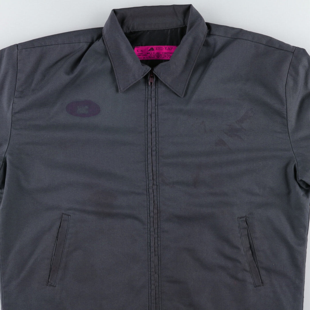 90'S Red Kap padded work jacket, men's size L, vintage polyester gray type Vintage Second Hand