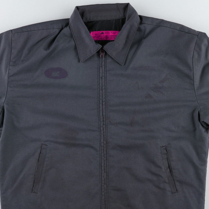 90'S Red Kap padded work jacket, men's size L, vintage polyester gray type Vintage Second Hand
