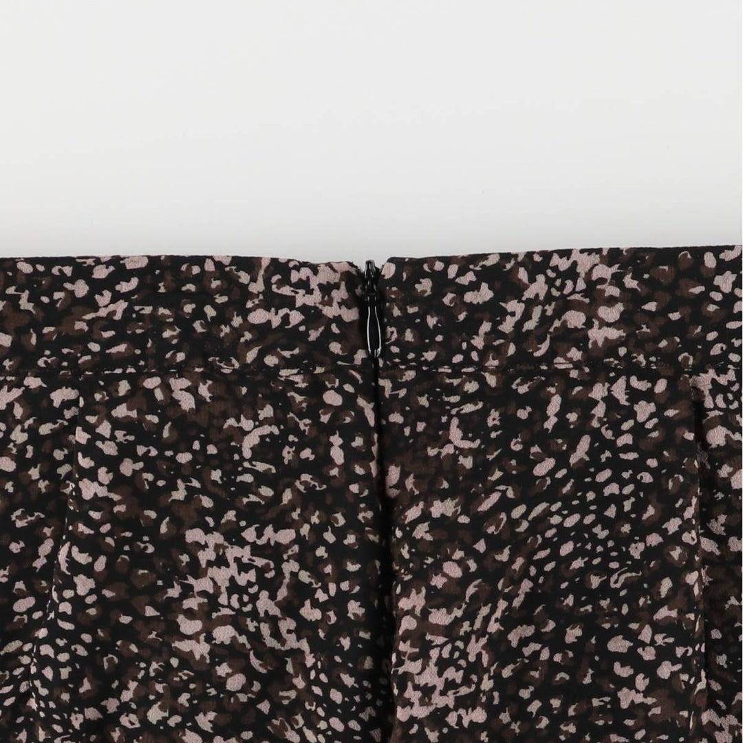 MOHITO All-Over Print Midi-Length Tiered Skirt, Women's Size L polyester black type Vintage Second Hand