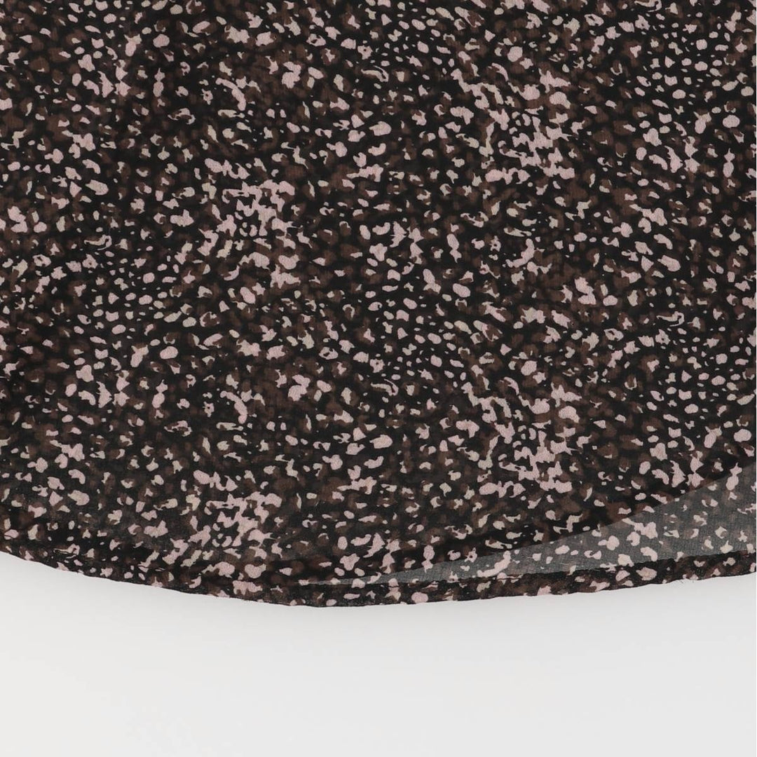 MOHITO All-Over Print Midi-Length Tiered Skirt, Women's Size L polyester black type Vintage Second Hand