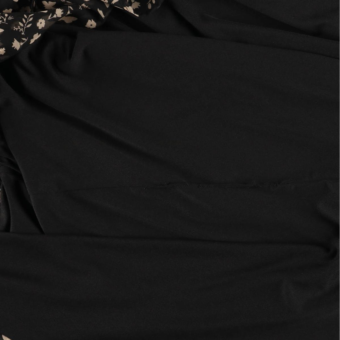 DON'T CALL ME JENNYFER All-Over Print Irregular Hem Midi Length Wrap Skirt, Women's Size Small unclear black type Vintage Second Hand