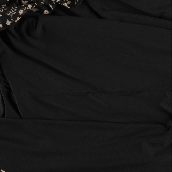 DON'T CALL ME JENNYFER All-Over Print Irregular Hem Midi Length Wrap Skirt, Women's Size Small unclear black type Vintage Second Hand