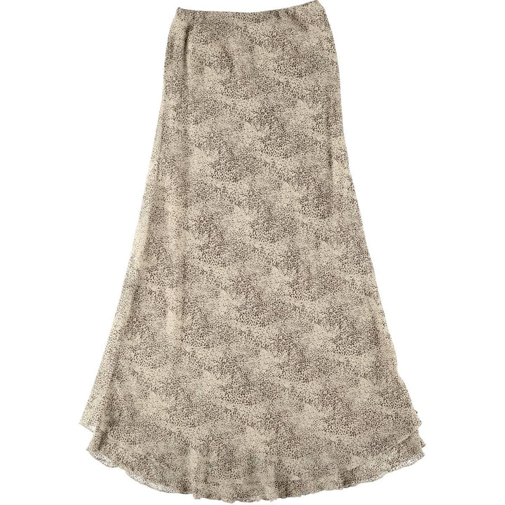 All-over glitter long A-line skirt, women's size S unclear Beige type Vintage Second Hand