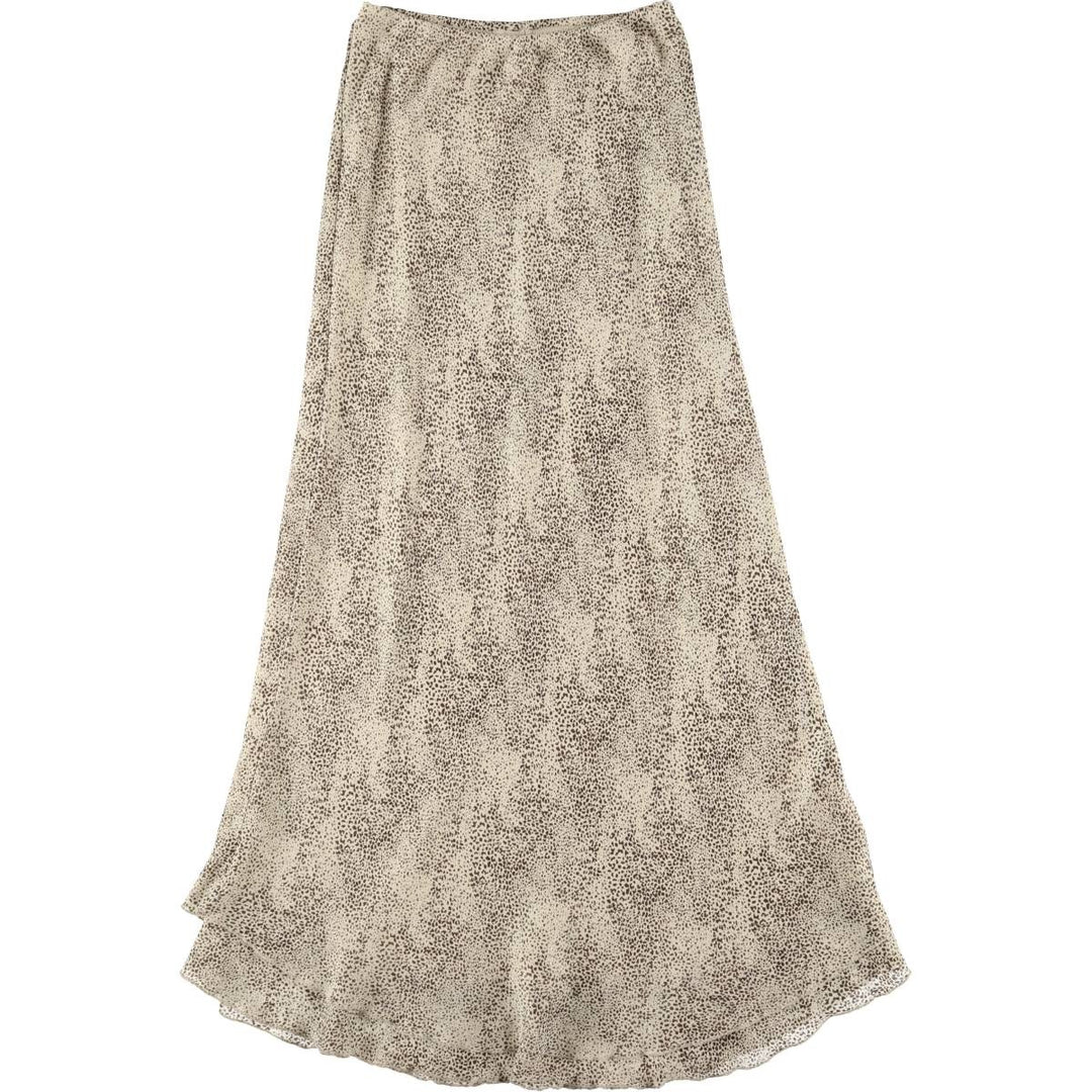 All-over glitter long A-line skirt, women's size S unclear Beige type Vintage Second Hand