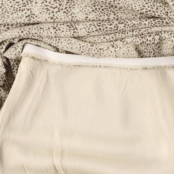 All-over glitter long A-line skirt, women's size S unclear Beige type Vintage Second Hand