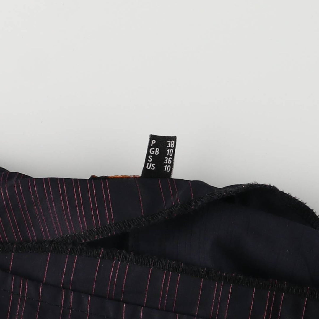 JNY Stripe Pattern Long Flare Skirt, Women's Size L polyester black type Vintage Second Hand